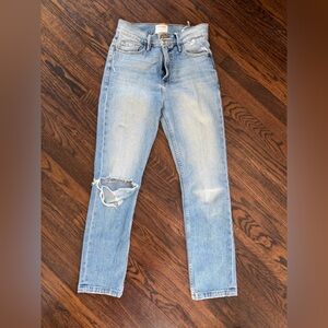 Frame Denim Light Blue Distressed Skinny Jeans